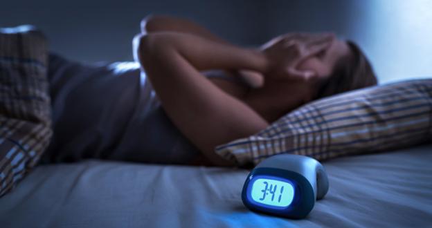 Woman unable to sleep at night